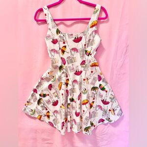 Vintage Paris Teatime Dress Feminine Garden Girly Classy Medium White Pink 8-10